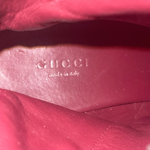 AUTHENTIC GUCCI Brown Leather Pointed Ankle Heel Boot Women’s 11 Designer - Picture 8 of 11